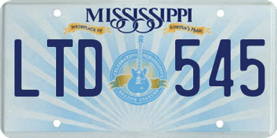 MS license plate LTD545