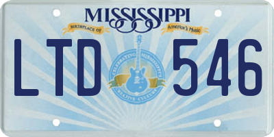 MS license plate LTD546