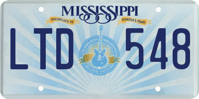 MS license plate LTD548