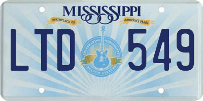 MS license plate LTD549
