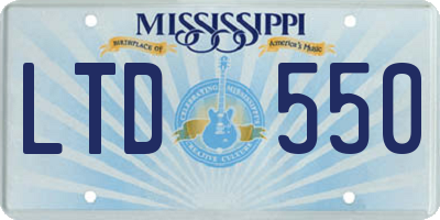 MS license plate LTD550