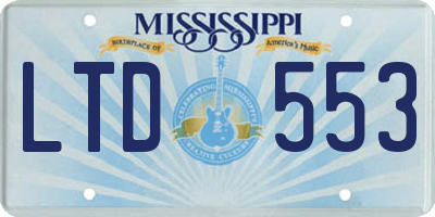 MS license plate LTD553