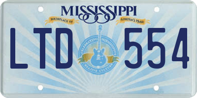 MS license plate LTD554