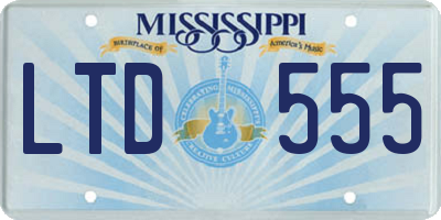 MS license plate LTD555