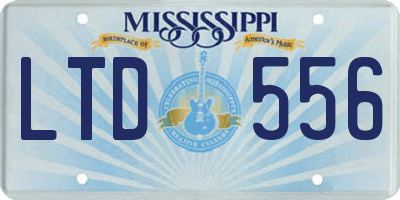 MS license plate LTD556