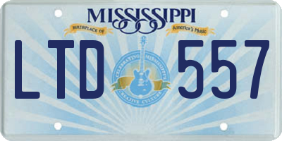 MS license plate LTD557