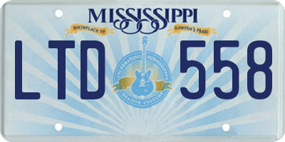 MS license plate LTD558
