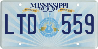 MS license plate LTD559