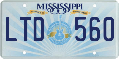 MS license plate LTD560