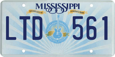 MS license plate LTD561