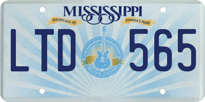 MS license plate LTD565