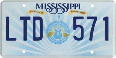 MS license plate LTD571