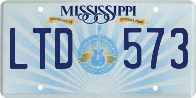 MS license plate LTD573