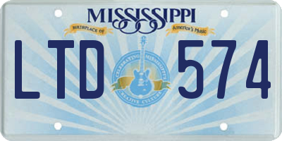 MS license plate LTD574