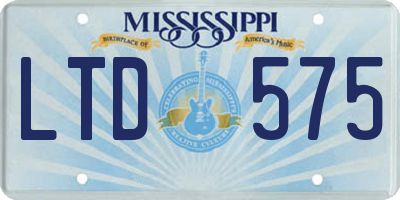 MS license plate LTD575