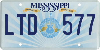 MS license plate LTD577