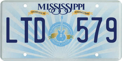 MS license plate LTD579