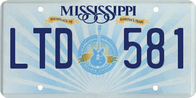 MS license plate LTD581