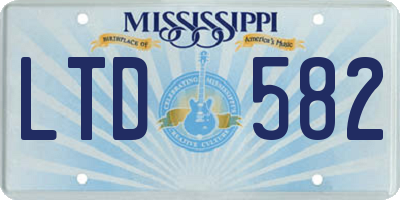 MS license plate LTD582