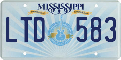 MS license plate LTD583