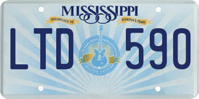 MS license plate LTD590