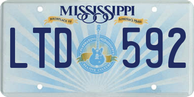MS license plate LTD592