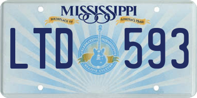 MS license plate LTD593
