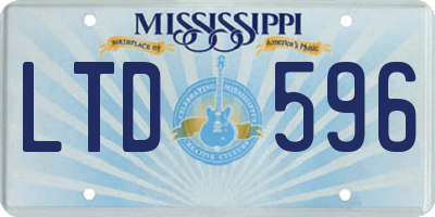 MS license plate LTD596
