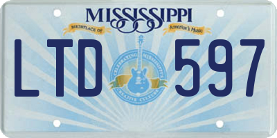 MS license plate LTD597