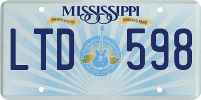 MS license plate LTD598