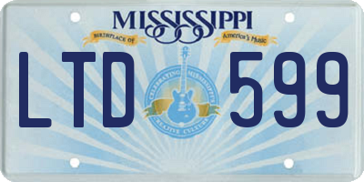 MS license plate LTD599