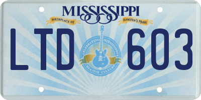 MS license plate LTD603
