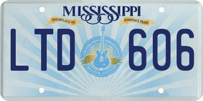 MS license plate LTD606
