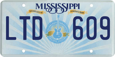 MS license plate LTD609