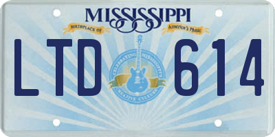 MS license plate LTD614