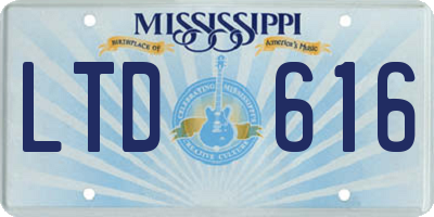 MS license plate LTD616