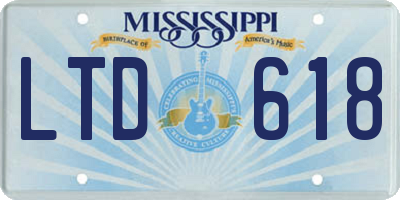 MS license plate LTD618