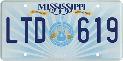 MS license plate LTD619