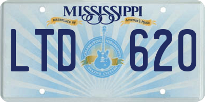 MS license plate LTD620