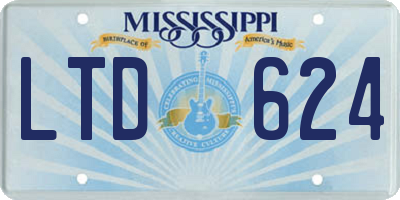 MS license plate LTD624