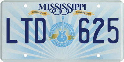 MS license plate LTD625
