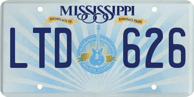 MS license plate LTD626
