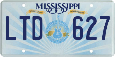 MS license plate LTD627