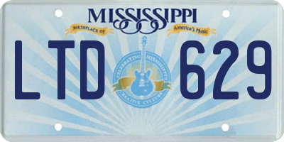 MS license plate LTD629