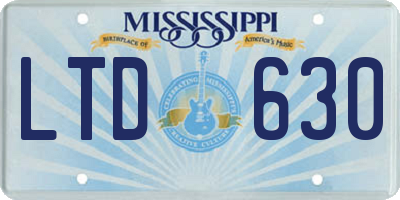 MS license plate LTD630