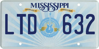 MS license plate LTD632