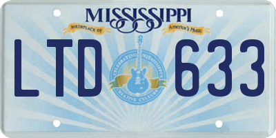 MS license plate LTD633