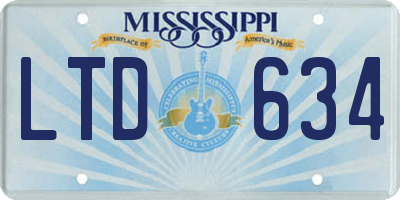 MS license plate LTD634