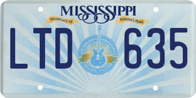 MS license plate LTD635