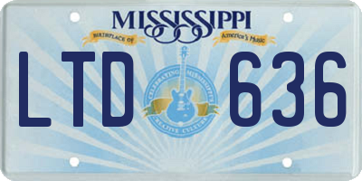MS license plate LTD636